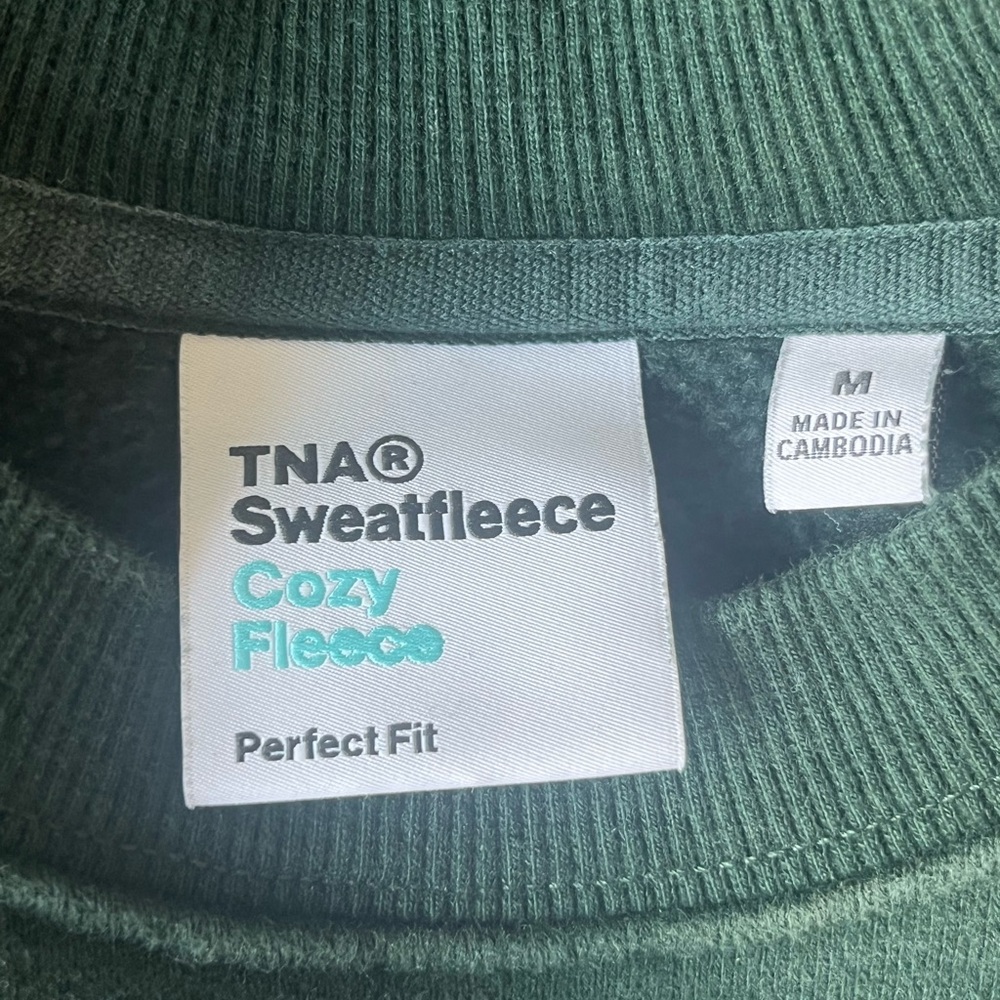 TNA Cozy Green Crewneck Sweater